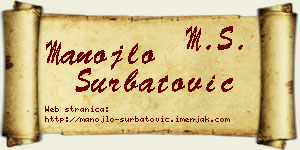 Manojlo Šurbatović vizit kartica